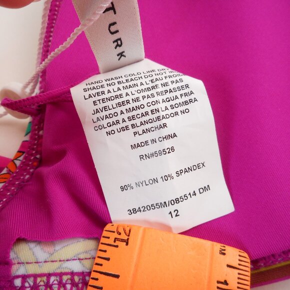 NWT Trina Turk Two-Piece Bikini Set Size 12 Hawaiian Garden Print Halter Tie - Picture 8 of 12